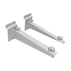 12 Suporte Faca Mão Francesa c/Aba e Ventosa Branco 20cm p/Painel Canaletado - 20, 25 e 30cm
