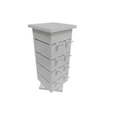 Expositor De Balcão Giratório de MDF 18mm Branco (20x20x50cm) + 30 Ganchos de 05cm