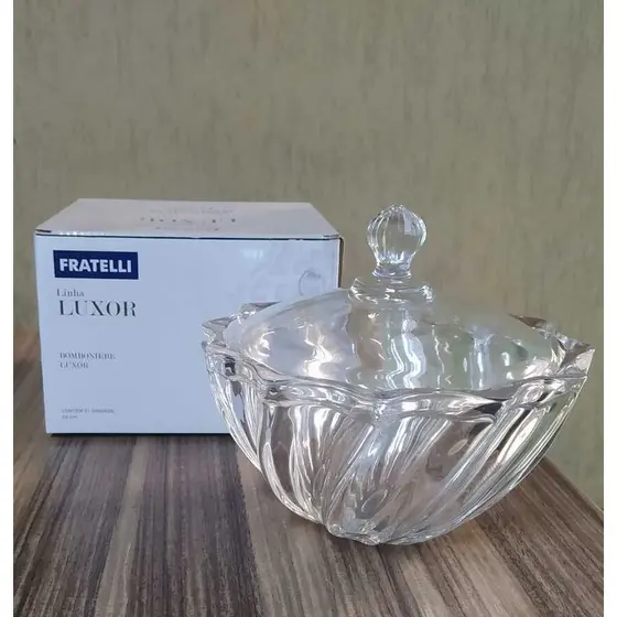 Baleiro - Bomboniere  de Vidro Luxor 19cm - Fratelli