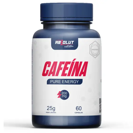 Cafeína Pure Energy 200mg por cápsula - Absolut Nutrition (Suplemento de cafeina para atletas)