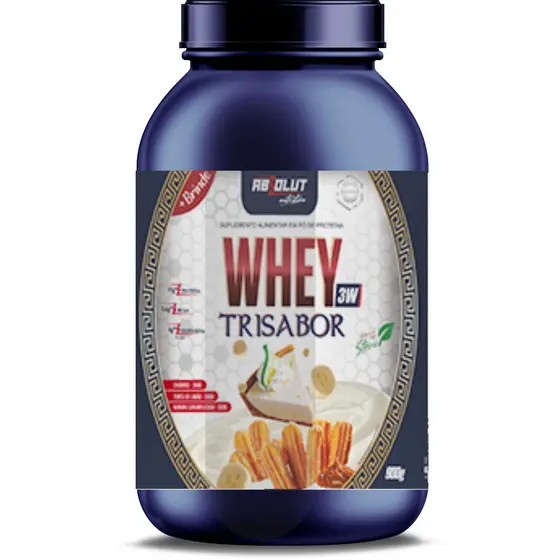 Whey Protein 3W (Concentrado, Isolado, Hidrolisado) 900gr Trisabor  - Suplemento alimentar - Absolut Nutrition