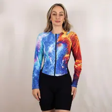 Macaquinho de Ciclismo Manga Longa- Modelo: Fenix - Feminino - Conforto e Elegância forro em Gel