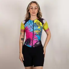 05 Macaquinho de Ciclismo Manga Curta - Modelo: Exótico- Feminino - Conforto e Elegância