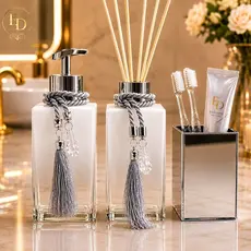 Kit Lavabo com Porta Escova - Saboneteira - Aromatizador de Ambiente