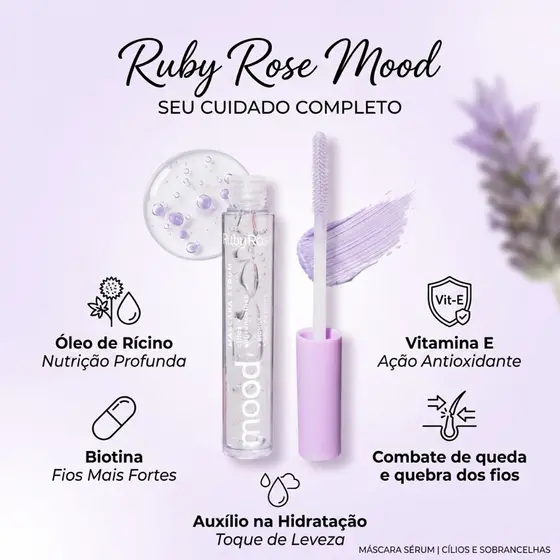 Máscara Sérum Para Cílios e Sobrancelhas Feels Mood - Ruby Rose