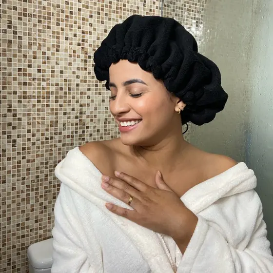 Touca microfibra anti friz com regulador + BRINDE argila | Faixa skincare / faixa maquiagem / touca secagem rápida / touca mágica / toalha mágica / touca pós banho / touca atoalhada / faixa para cabelo/touca atoalhada para cabelo/touca toalha microfribra/