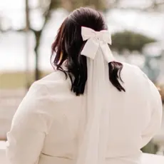 Véu com laço noiva casamento civil pré wedding/ Laço Noiva com Véu