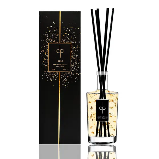 Difusor Aromatizador Gold Com Folhas de Ouro | Purifica o ambiente, prosperidade, abundancia, autoconfiança | Premium