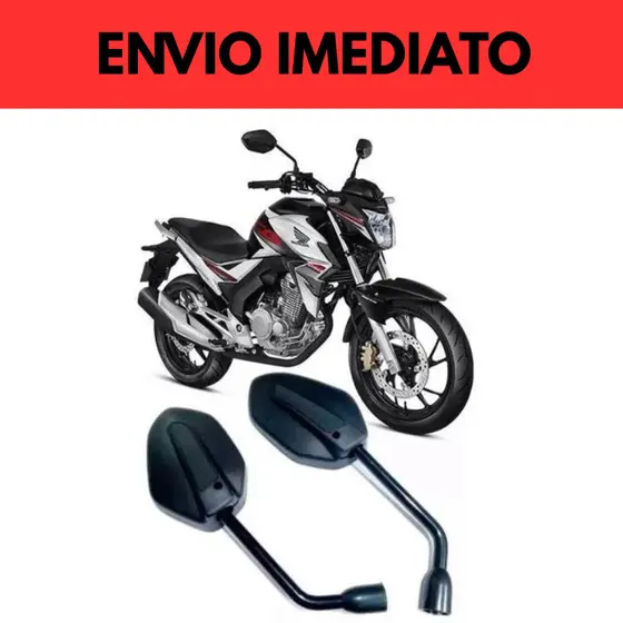 Par Retrovisor Espelho Moto Nova Cb 250f Twister 2016 Até 2022 ENVIO IMEDIATO