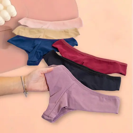 Kit Calcinha Fio Duplo em Algodão Cotton Confortável Não Marca