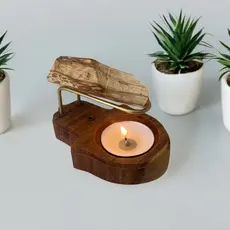 Incensário para Palo Santo - Mão de Hamsa/Fátima + 10 velas + 1 Lasca