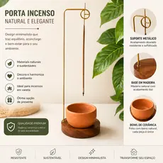 Queimador de Incenso Invertido em Madeira Super Sofisticado - Incensário para Incenso