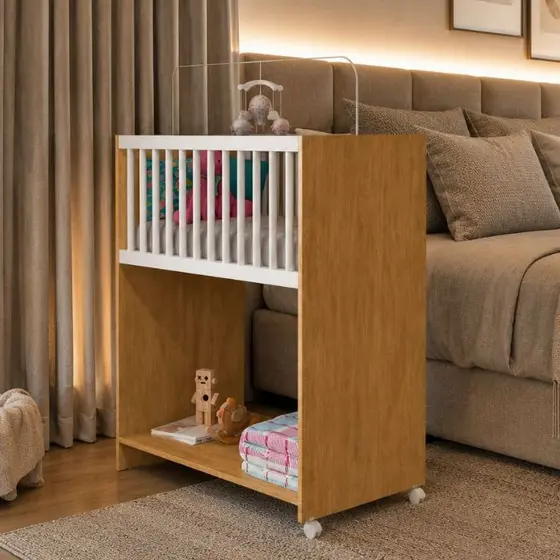 Mini Berço Infantil Com Colchão Chiqueirinho Luxo Para Bebê Unissex Cama