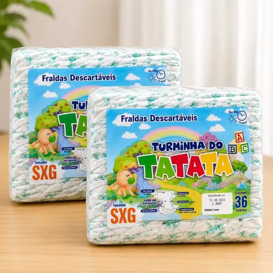 2 Pacotões FRALDAS INFANTIL (Pode escolher 2 tamanhos diferentes)