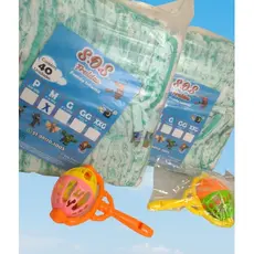 2 Pacotões  Fraldas Infantil (Qualquer Tamanho)  + Chocalho Baby (P- 80un - M -80un - G- 80 un - GG- 76un  -SXG- 72un)