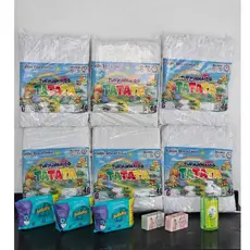 6 Pacotões Fraldas Infantil Turminha + 300 un Toalhas Umedecidas Isababy + 2 un Sabonetes Barra baby + Sabonete Liquido