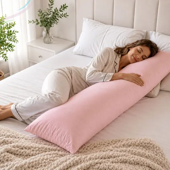 Travesseiro De Corpo com Fronha Xuxão Gigante Confortável 100% Silicone Antialérgico 136cm x 40cm