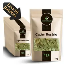Erva Natural de Capim Rosário para Chá - Leve 10 Pacotes Origem Natural Ideal Para Infusão