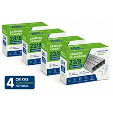 Grampos para Grampeador 23/8 Fixação Perfeita Menos Retrabalho Utilizado para Papel Couro Acartonado Leve 20.000 Unidade