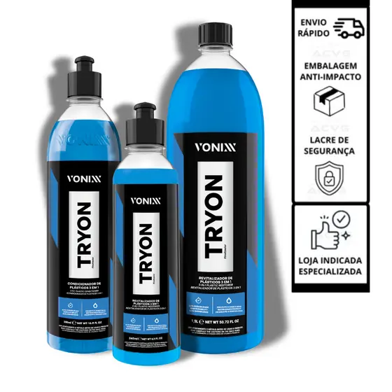 TRYON VONIXX 3 EM 1 RESTAURADOR DE PLÁSTICOS E BORRACHAS RESSECADOS DESGASTADOS ORIGINAL