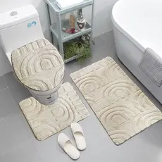 Kit com 3 peças para Banheiro com estampa floral, jogo antiderrapante casa decoração promoção