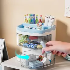 Porta Lápis Caneta Organizador De Mesa Com Divisorias De Gaveta Multiuso