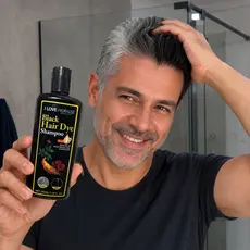 Shampoo De Tintura Cabelo Black Hair Dye 3 em 1 200ml Sem Amônia Natural Base De Plantas Uso Doméstico Fácil Hidralise