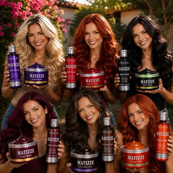KIT SHAMPOO + CREME TONALIZANTE MATIZZE Sem Amônia Avelã, Preto, Marsala, Loiro, Vermelho, Ruivo