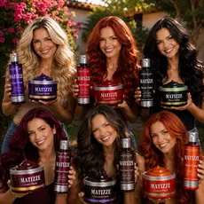 KIT SHAMPOO + CREME TONALIZANTE MATIZZE Sem Amônia Avelã, Preto, Marsala, Loiro, Vermelho, Ruivo