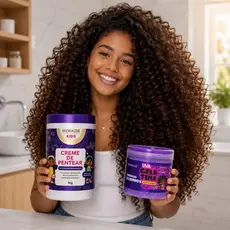KIT Kids 2 Produtos Hidralise Creme 1kg + Gelatina 500G Definição Dos Cachos Sem Frizz Para Cachos
