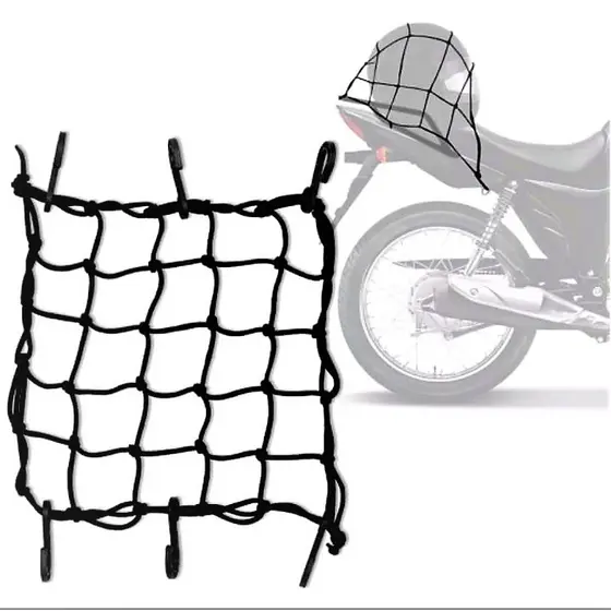 Rede Elastica Aranha Preta 35x35 Moto / Bagageiro / Capacete