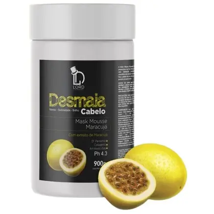 Máscara Desmaia Cabelo Mousse de Maracujá 900g Lord Cosméticos - Hidratação, Brilho e Maciez