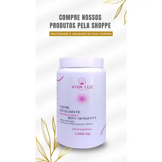 Esfoliante Rosa Mosqueta com Carvão Ativado Rosa Mosqueta mais Hidratante pele limpa e macia 1kg