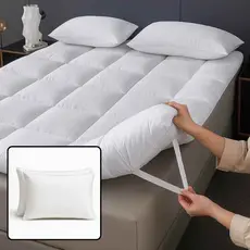 Pillow Top Ortopédico Solteiro com Elástico + Kit com 2 Travesseiros Siliconado Toque Macio