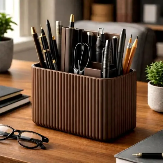 Organizador de mesa retangular , Porta objetos , Lápis ,Pincéis.