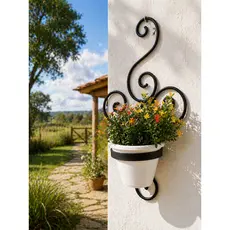 Porta Vaso Floreira Suporte de parede p/ vasos plantas Colonial de ferro.