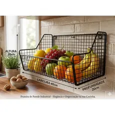 Fruteira em Tela 40x20cm Designer inovador, vai deixar sua cozinha moderna e funcional