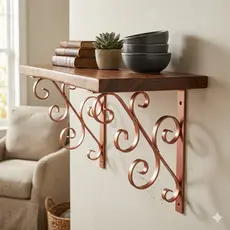 Par de Mão francesa 30x30 Rose Gold deixe suas prateleiras mais seguras e bonitas.
