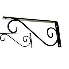 Par de Mão Francesa 20x11cm Suporte para Prateleira Estilo Colonial Decorativa em ferro