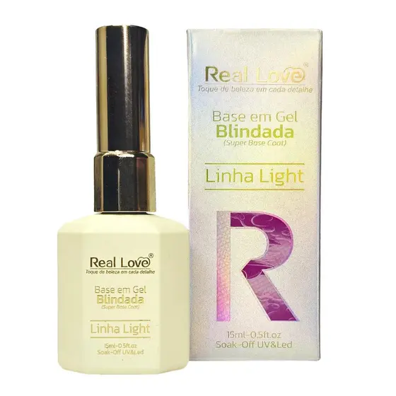 Base em gel Blindada Real Love 15ml  para Unhas Linha Light
