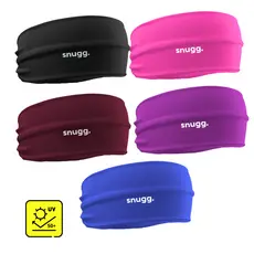 Kit 5 Faixas de Cabelo Headband Tiara Elástica Esportiva Proteção Solar UV50+ Snugg