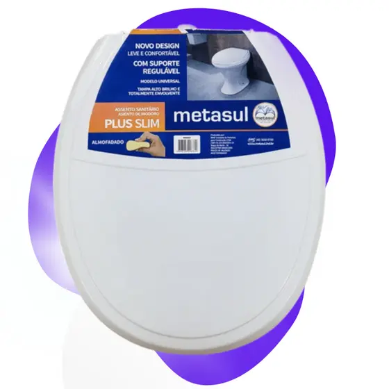 Assento Sanitário Almofadado Básico Plus Slim Branco Metasul