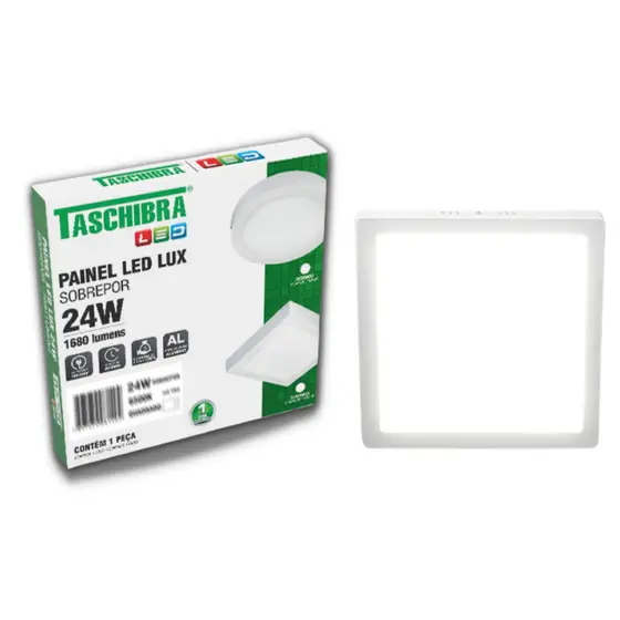 Painel Plafon 24w Led Quadrado Sobrepor Lux  Bivolt Taschibra 6500k / 4000k / 3000k