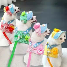 Conjunto De Trela Para Cachorro Gato Roupas De Verão