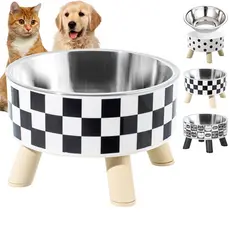 Comedouro aéreo para animais de estimação em aço inoxidável,grande capacidade