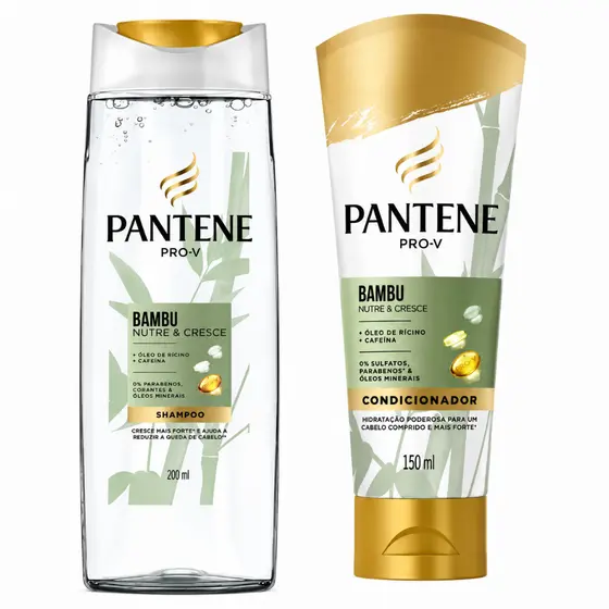 Kit Pantene Bambu Shampoo 200ml + Condicionador 150ml Nutre Cresce