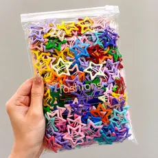 Kit Presilhas de Cabelo Estrela Coloridas Cores Sortidas 10 20 50 100 Unidades