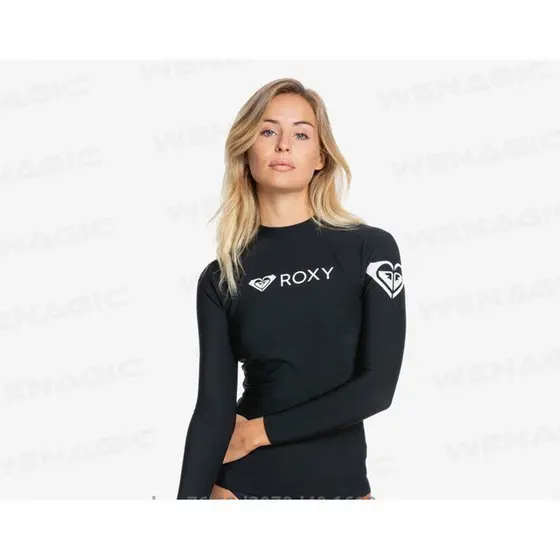 Novo IN ROXY Nova Roupa De Banho Feminina Rash Guard Manga Comprida Surf Mergulho Camiseta Proteção UV Piscina Praia Aca