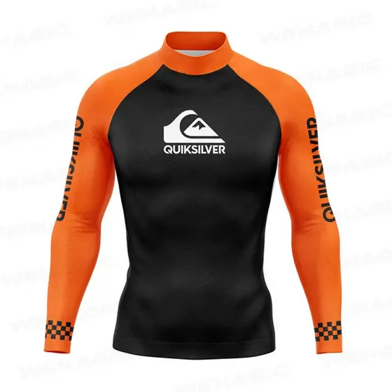 Na Moda 2026 Novo Quiksilver New Rash Guard Camiseta Masculina De Manga Comprida Proteção Solar Upf 50 + Camisas De Surf