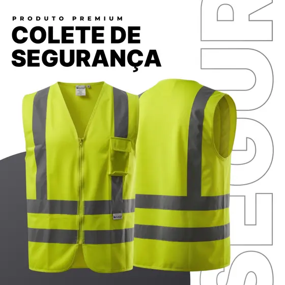 Colete De Segurança Refletivo Faixas Refletivas Com Bolso Sinalização Amarelo Laranja Epi para Full